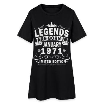 55e anniversaire Original janvier Né en 1971 - Robe T-shirt Femme - noir - Devant
