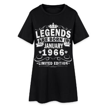Januar 1966 Vintage-Retro-Geburtstagsgeschenk - Frauen T-Shirt-Kleid - Schwarz - Vorne