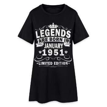 75th Birthday Original January Born 1951 - Women’s T-Shirt Dress - black - Front