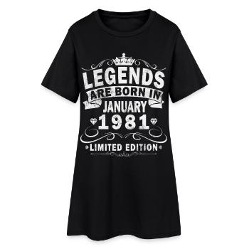 45e anniversaire Original janvier 1981 - Robe T-shirt Femme - noir - Devant
