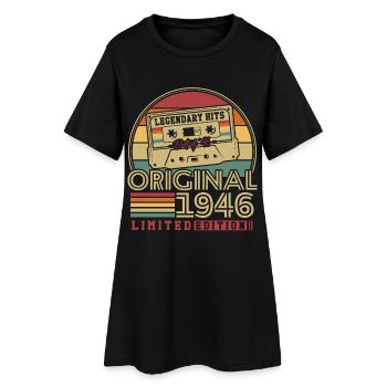 Original 1946 Jahrgang Vintage Geburtstag Retro - Frauen T-Shirt-Kleid - Schwarz - Vorne