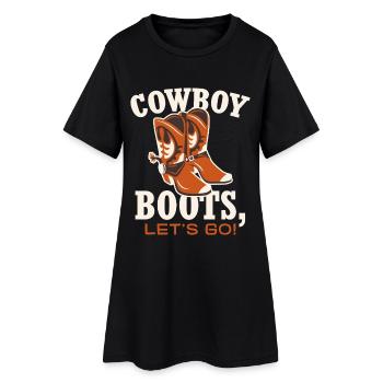 Bottes de cow-boy, allons-y - Robe T-shirt Femme - noir - Devant