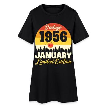 Vintage Janvier 1956 Anniversaire 1956 Rétro  - Robe T-shirt Femme - noir - Devant