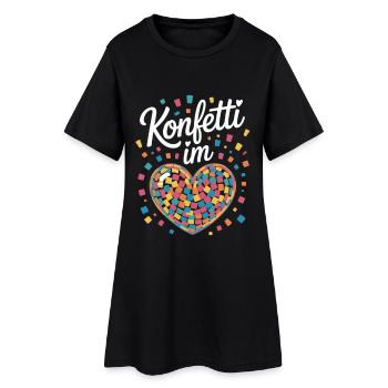 Confettis dans le cœur Cœur coloré de fête - Robe T-shirt Femme - noir - Devant