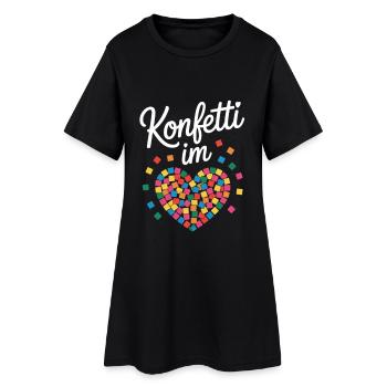 Confettis dans le cœur Cœur coloré de carnaval - Robe T-shirt Femme - noir - Devant