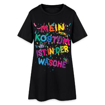 Costume de carnaval Mon costume est à la lavage - Robe T-shirt Femme - noir - Devant