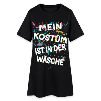 Costume de carnaval Mon costume est à la lavage - Robe T-shirt Femme - noir - Devant
