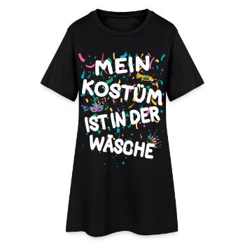 Costume de carnaval Mon costume est à la lavage - Robe T-shirt Femme - noir - Devant