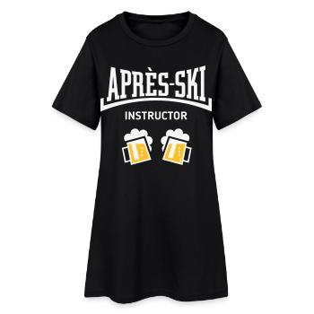 Moniteur Après-Ski (Bière, Après-Ski Concave, NEG2C) - Robe T-shirt Femme - noir - Devant
