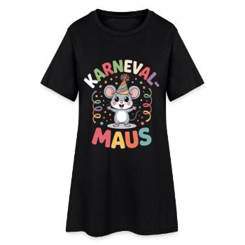 Karnevalsmaus Karneval Köln Kölner Karnevals Maus - Frauen T-Shirt-Kleid - Schwarz - Vorne