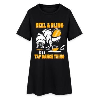 Claquettes, claquettes, claquettes, stepper - Robe T-shirt Femme - noir - Devant