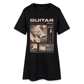 Guitar Player Rock Guitarist Streetwear Musician - Women’s T-Shirt Dress - black - Front
