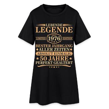 Anniversaire né en 1976 50 ans - Robe T-shirt Femme - noir - Devant