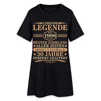 Anniversaire né en 1996 30 ans - Robe T-shirt Femme - noir - Devant