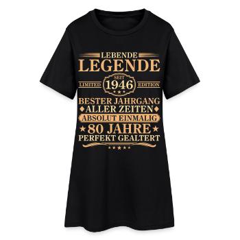 Birthday born in 1946 80 years old - Women’s T-Shirt Dress - black - Front