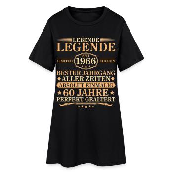 Birthday born in 1966 60 years - Women’s T-Shirt Dress - black - Front