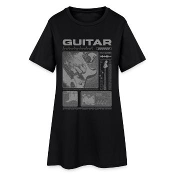 Guitar Player Rock Guitarist Streetwear Musician - Women’s T-Shirt Dress - black - Front