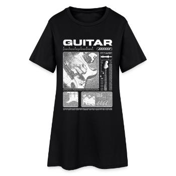 Guitar Player Rock Guitarist Streetwear Musician - Women’s T-Shirt Dress - black - Front