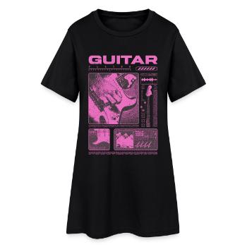 Guitariste Guitariste Rock Musicien streetwear - Robe T-shirt Femme - noir - Devant