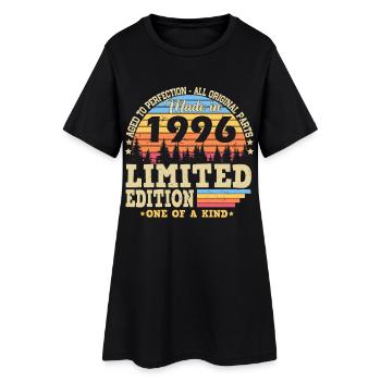 1996-Jahrgang-Vintage-Retro-Geburtstag-Geschenk - Frauen T-Shirt-Kleid - Schwarz - Vorne