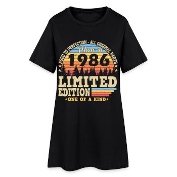 Cadeau d’anniversaire rétro vintage vintage 1986 - Robe T-shirt Femme - noir - Devant
