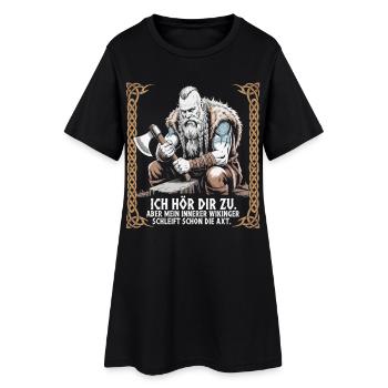 Légende viking viking marin Odin Raven Fighter - Robe T-shirt Femme - noir - Devant