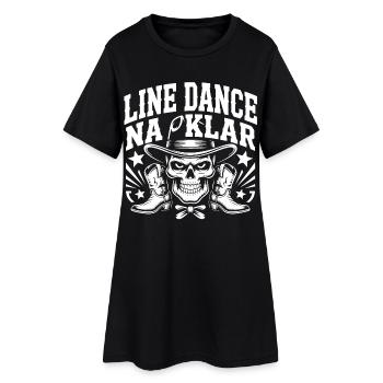 Knochen Cowboy Line Dance - Frauen T-Shirt-Kleid - Schwarz - Vorne