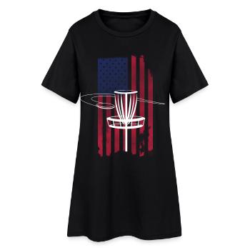 Drapeau Disc Golf USA - Robe T-shirt Femme - noir - Devant