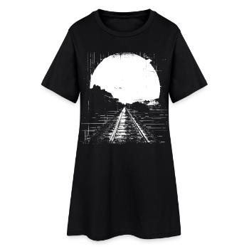 Railway Drawing - Women’s T-Shirt Dress - black - Front