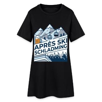 Fête d’instructeurs de ski après Schladming - Robe T-shirt Femme - noir - Devant