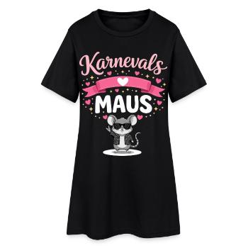 Karnevalsmaus Köln Damen Pink Alaaf Fasching - Frauen T-Shirt-Kleid - Schwarz - Vorne
