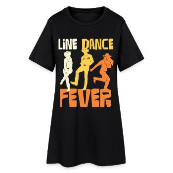 Silhouettes de fièvre de la danse en ligne - Robe T-shirt Femme - noir - Devant