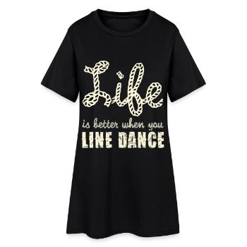Line Dance Joie de vivre Rope Font - Robe T-shirt Femme - noir - Devant