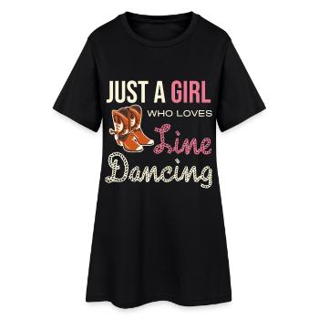 Femme danseuse en ligne avec bottes de cow-boy - Robe T-shirt Femme - noir - Devant