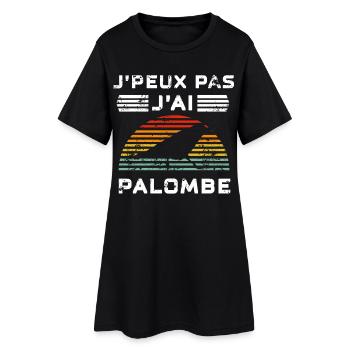 Ich kann nicht, ich habe den Palombe-Retro-Bogen - Frauen T-Shirt-Kleid - Schwarz - Vorne