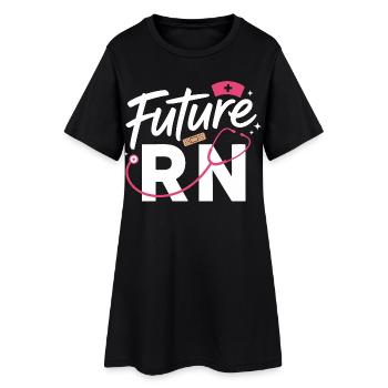 Futur infirmier diplômé stéthoscope et clinique - Robe T-shirt Femme - noir - Devant