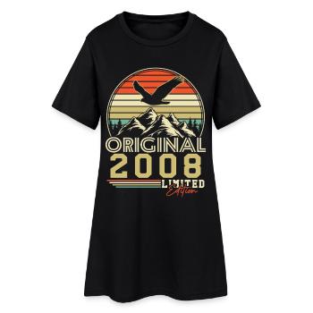 Cadeau rétro vintage original de 2008 - Robe T-shirt Femme - noir - Devant