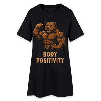 Strong Bear Body Positivity - Women’s T-Shirt Dress - black - Front