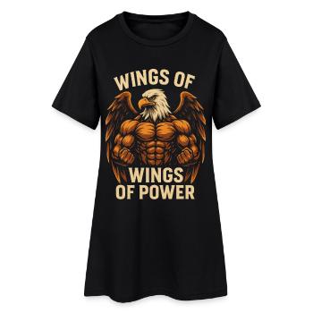 Pouvoir d’aigle : Ailes de puissance - Robe T-shirt Femme - noir - Devant