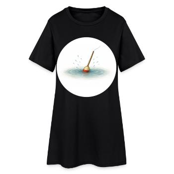Flotteur de pêche dans l’eau – minimaliste - Robe T-shirt Femme - noir - Devant