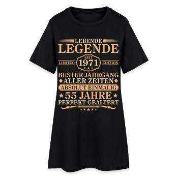 Anniversaire : né en 1971, 55 ans - Robe T-shirt Femme - noir - Devant