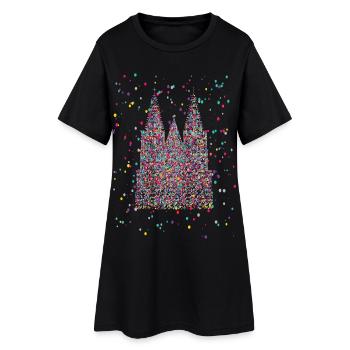 Cathédrale de Cologne Carnaval Carnaval Costume de confettis - Robe T-shirt Femme - noir - Devant