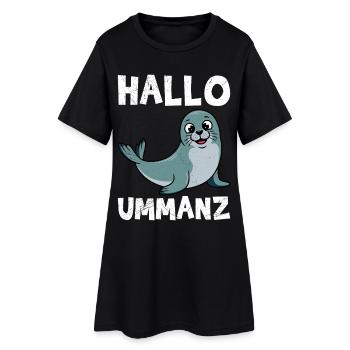 Île de la mer Baltique UMMANZ BONJOUR UMMANZ Drôle - Robe T-shirt Femme - noir - Devant