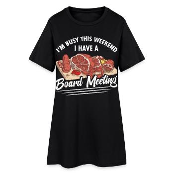 Réunion du conseil de charcuterie Aliments Charcuterie - Robe T-shirt Femme - noir - Devant