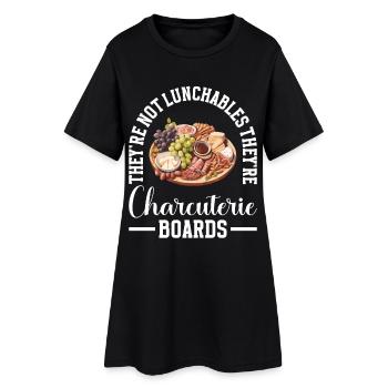 Charcuterie Tablette d’ardoise au fromage Sanglier - Robe T-shirt Femme - noir - Devant