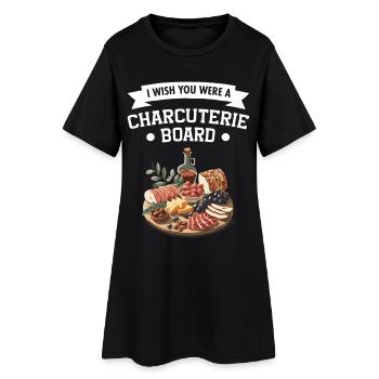 Plateau de charcuterie, viande, fromage, nourriture pour les amateurs de fromage - Robe T-shirt Femme - noir - Devant