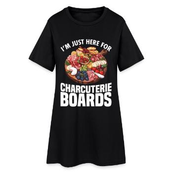 Fabrication de plateau de charcuterie, plateau de fromages ardoise - Robe T-shirt Femme - noir - Devant