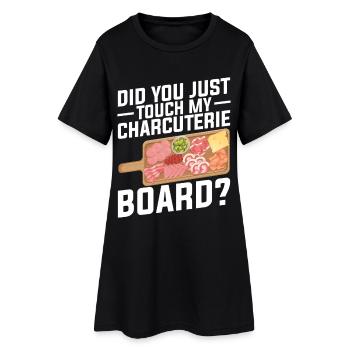 Tableau d’artiste charcuterie avec couvercle de couverture fromage - Robe T-shirt Femme - noir - Devant