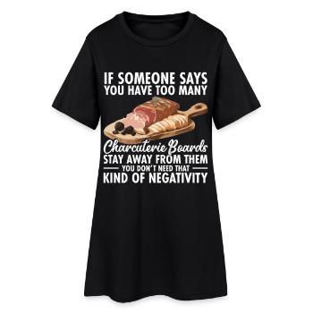 Plateau des amateurs de charcuterie Préparation d’un plateau de fromages - Robe T-shirt Femme - noir - Devant