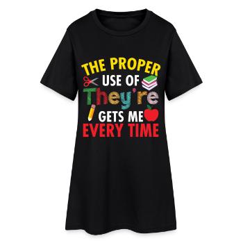 Fournitures d’enseignement des enseignants d’anglais langue langue anglaise à l’école - Robe T-shirt Femme - noir - Devant